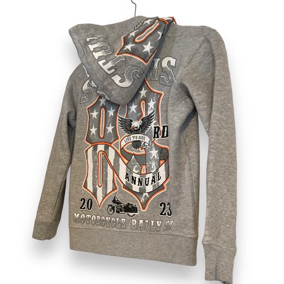 2023 Heather Gray White Sturgis Motorcycle Rally Bikercore Biker Sweatshirt S - Picture 16 of 16